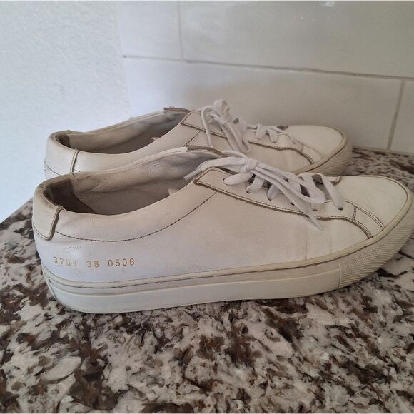 Women by Common Projects - White Low Achilles Leather Trainers - Size 38 (8 USA) - Picture 2 of 11